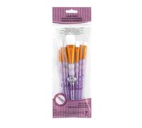 Royal and Langnickel Crafter's Choice Oval Taklon Variety Brush Set - White (Pack of 7)