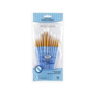 Royal and Langnickel Crafter's Choice Round Taklon Variety Brush Set - Gold (Pack of 11)