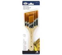 Royal and Langnickel Large Area Brush Set - Angular Gold Taklon Medium 3 Pack,RART-145