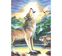Royal and Langnickel Mini Colour Pencil by Number Kit 5 inch x 7 inch - Wolf at Night