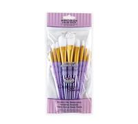 Royal and Langnickel RCC 307 Crafter's Choice Flat Taklon Variety Brush Set - White (Pack of 9)