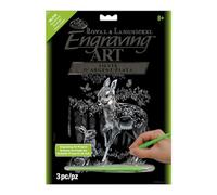 Royal and Langnickel Silver Foil Engraving Art Kit 8 inch x 10 inch - Fawn and Bunny