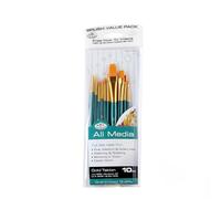 Royal and Langnickel Taklon Variety Brush Set - Gold (Pack of 10)