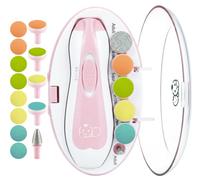 Royal Angels Upgraded 21 in 1 Baby Nail Trimmer with Labeled Case, 13 Extra Replacement Pads, Safe Electric Baby Nail File Kit for Newborns & Toddlers, Whisper Quiet Nail Clipper with LED Light (Pink)