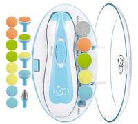 Royal Angels Upgraded 21 in 1 Baby Nail Trimmer with Labeled Case, 13 Extra Replacement Pads, Safe Electric Baby Nail File Kit for Newborns & Toddlers, Whisper Quiet Nail Clipper with LED Light (Blue)