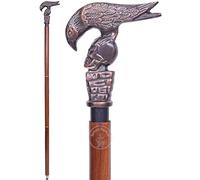 Royal Antique Eagle Head Walking Stick | Premium Wooden Support Cane with Metal Handle | Vintage Designer Walking Stick for Men & Women