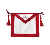 Royal Arch Mason Apron Leather Hand Embroidered - White 16x14
