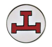 Royal Arch Triple Tau Round White & Red Masonic Lapel Pin - [1" Diameter]
