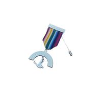 Royal Ark Mariner Members Breast Jewel | Premium-Quality Metal & Rainbow Ribbon with Dove Holding & Olive Branch Design | Secure Stickpin for Ceremonial Wear | Premium Masonic Regalia Gift Option
