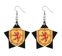 Royal Arms Of_ Kingdom of Scotland Novelty Women's Dangle Earrings Fashion Printed Wood Earring Drop Pendants Jewelry