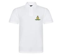 Royal Artillery Insignia Mens Embroidered Polo Shirt British Army Military Embroidery (UK, Alpha, XXL, Regular, Regular, White)