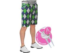 Royal & Awesome Blues On The Green Mens Golf Shorts, Crazy Golf Shorts