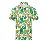 Royal & Awesome Funny Mens Dance Floors Golf Polo Shirt, Crazy Colourful Retro Patterned Golf Top for Men, Stretch Fit, X-Large