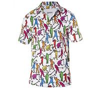Royal & Awesome Funny Mens Golf Guys Patterned Polo Shirt, Crazy Colourful Golf Top for Men, Comfortable Stretch Fit, XX-Large
