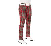 Royal & Awesome Funny Mens Golf Trousers, Royal Steward Tartan Crazy Patterned Stretch, Golf Pants for Men, Waist 34 Leg 30