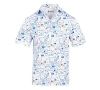 Royal & Awesome Funny Mens Lets Face It Golf Polo Shirt, Crazy Colourful Novelty Patterned Golf Top for Men, Stretch Fit, Large