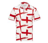 Royal & Awesome Funny Mens St Georges Cross Golf Polo Shirt, Crazy Colourful English Flag Golf Top for Men, Stretch Fit, Small
