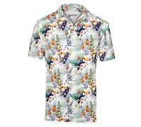 Royal & Awesome Funny Mens Toucan Golf Polo Shirt, Crazy Colourful Tropical Bird Patterned Golf Top for Men, Stretch Fit, X-Large