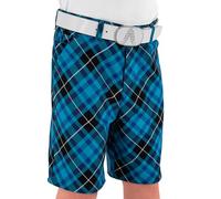 Royal & Awesome Kids Blue Plaid Bright Golf Shorts - Large Age 12-13 Years