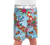 Royal & Awesome Kids Funny Crazy Bright Golf Shorts, Partoon Cartoon Patterned Boys & Girls Golf Shorts, Age 10-11