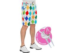 Royal & Awesome King of Diamonds Mens Golf Shorts, Crazy Golf Shorts
