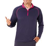 Royal & Awesome Navy Pink Men's Golf Jumper, 1/4 Zip Top, Quarter Zip Jumper, Golf Tops for Men, Medium