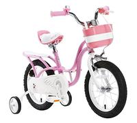 Royal Baby Girls' swan Kids Children Child Bike Bicycle stabilisers, Pink, 14"