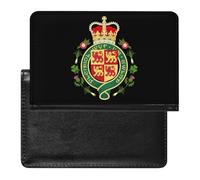 Royal Badge of Wales Printed Passport Holder Cover Leather Passport Wallet Slim Card Case for Travel