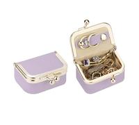 Royal Bagger Genuine Leather Mini Jewelry Women's Coin Purse Solid Color Kiss Lock Change Pouch Casual Style Small Storage Bag for Women 1894, Light Purple