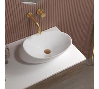 Royal Bahtrooms White Ceramic Counter Top Basin Sink Oval Vessels 490mm Sit On Worktop