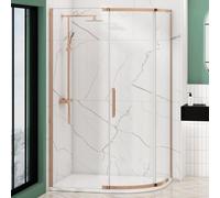 Royal Bathrooms 1000 X 800mm Single Door Offset Quadrant Shower Enclosure Walk In Corner Cubicle 8mm Easy Clean Glass, 1950mm Tall Brushed Bronze
