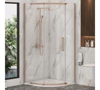 Royal Bathrooms 1000mm Brushed Bronze Single Door Quadrant Shower Enclosure With Stone Tray Corner Cubicle 8mm Easy Clean Glass 1950mm Tall