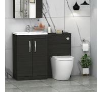 Royal Bathrooms 1100mm Hale Black 2 Doors Furniture Pack With Mid Edge Basin & Elva Back To Wall Toilet