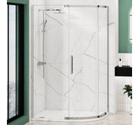 Royal Bathrooms 1200 X 900mm Single Door Offset Quadrant Shower Enclosure With Rh Stone Tray 8mm Easy Clean Glass, 1950mm Tall - Chrome