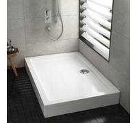 Royal Bathrooms 1500 X 760mm Rectangular Stone Shower Enclosure Tray With Riser Kit Gloss White 40mm Slimline