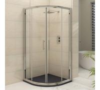 Royal Bathrooms 800 X 800mm Quadrant Shower Enclosure With Grey Stone Tray Double Sliding Doors Walk In Corner Cubicle 6mm Toughened Safety Glass
