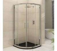 Royal Bathrooms 900 X 900mm Quadrant Shower Enclosure With Black Stone Tray Double Sliding Doors Walk In Corner Cubicle 6mm Toughened Safety Glass