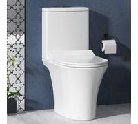Royal Bathrooms Amaze Rimless Close Coupled Toilet Gloss White Round Pan With Slim Soft Close Seat & Dual Flush Cistern