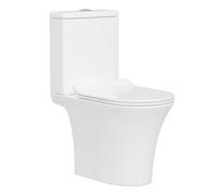 Royal Bathrooms Amaze Rimless Close Coupled Toilet Gloss White With Slim Soft Close Seat Round Pan & Dual Flush Cistern