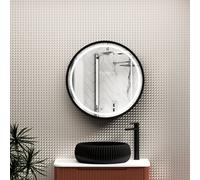 Royal Bathrooms Avenza 600 X 600mm Matt Black Frontlit Led Cabinet Illuminated Mirror With Demister Pad & Touch Sensor