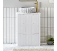 Royal Bathrooms Avenza 600mm Matte White Floor Standing Countertop Bathroom Vanity Unit 3 Drawer With Milan Basin