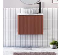 Royal Bathrooms Avenza 600mm Terracotta Clay Wall Hung Bathroom Countertop Vanity Unit 1 Drawer With Milan Basin