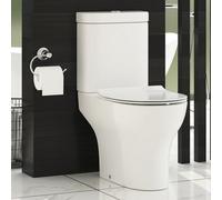 Royal Bathrooms Breeze Rimless Close Coupled Toilet Gloss White Round Pan Slim Soft Close Seat & Dual Flush Cistern