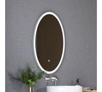 Royal Bathrooms Capri 500 X 800mm Oval Led Illuminated Framed Mirror With Demister Pad - Chrome