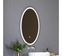Royal Bathrooms Capri 500x800mm Oval LED Illuminated Mirror - Chrome Finish with Demister Pad, Modern Style for Clear Reflections