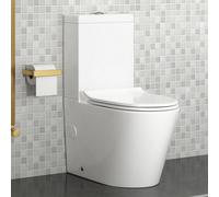 Royal Bathrooms Cesar Rimless Close Coupled Toilet Gloss White Round Pan With Slim Soft Close Seat & Dual Flush Cistern