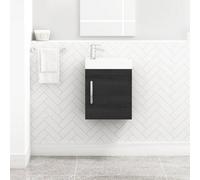 Royal Bathrooms Como 400mm Floor Standing Vanity Unit Indigo Grey Gloss - 1 Door Basin Unit
