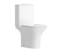 Royal Bathrooms Cube Close Coupled Rimless Toilet Gloss White Round Pan With Slim Soft Close Seat & Dual Flush Cistern