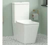 Royal Bathrooms Elena Rimless Close Coupled Toilet Gloss White Square Pan With Slim Soft Close Seat & Dual Flush Cistern