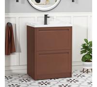 Royal Bathrooms Elmore 600mm Floor Standing 2 Drawer Bathroom Vanity Unit With Traditional Ceramic Basin - Terracotta Clay